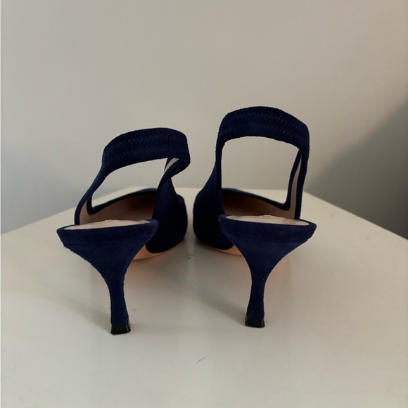 Stuart Weitzman blue suede slingback pump - Picture 3 of 4